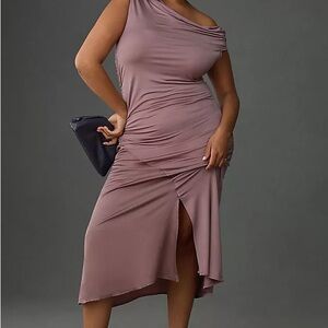 Anthropologie Dusty Rose Asymmetrical Dress